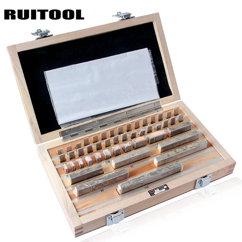 47PCS Gauge Block Set 1.005 100mm Grade 1 Steel Gage Blocks With Wood