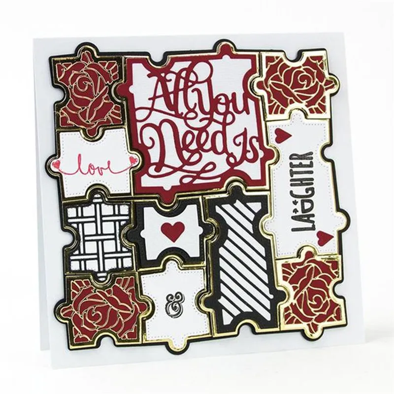 

DiyArts Tag Puzzle Dies Metal Cutting Craft Frame Die Cut Decor New 2019 Scrapbooking Card Making Album DIY Paper Stencil