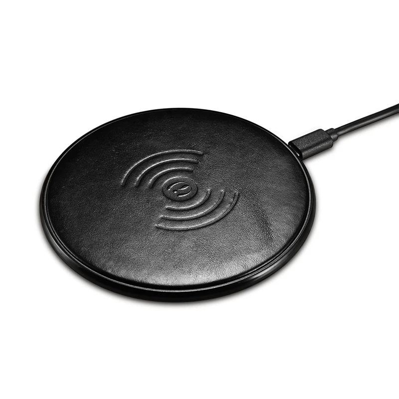 

Qi Wireless Charger ICARER Genuine Leather Charging Pad For iPhone X 8 Plus Samsung Galaxy S8/ Plus/ S7/ Note 8 Wireless Charger