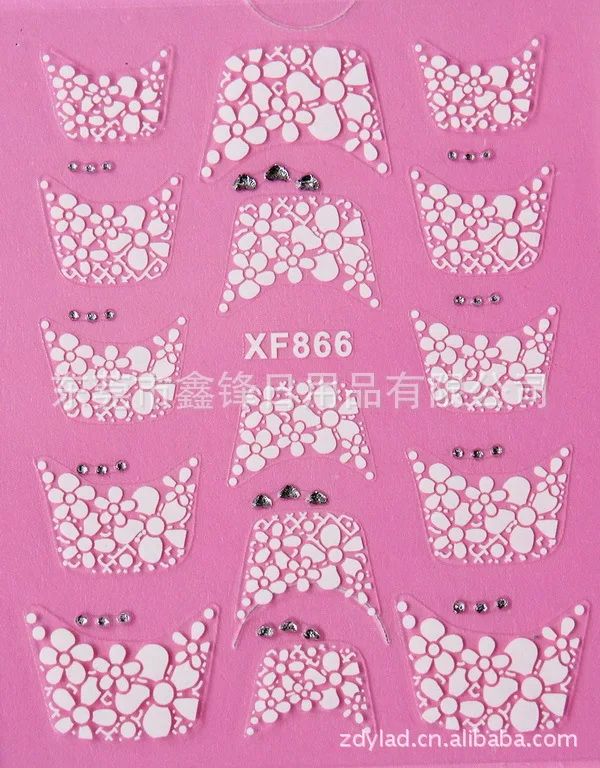 نقل المياه رسومات أظافر ملصقا جميلة 3D الفرنسية نمط كريستال تصميم فتاة والنساء مانيكير أدوات مسمار يلتف الشارات XF866