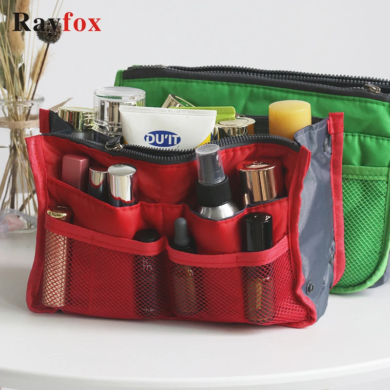Organizer Insert Bag Women Nylon Travel Handbag Purse Large liner Lady Makeup Cosmetic Cheap Female Tote | Дом и сад