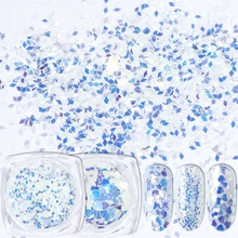 8box Holographic Nail Powder Irregular Paillette Mirror Flake Glitter Dust Chrome Pigment Manicure Nail Art Decoration TR1506-06