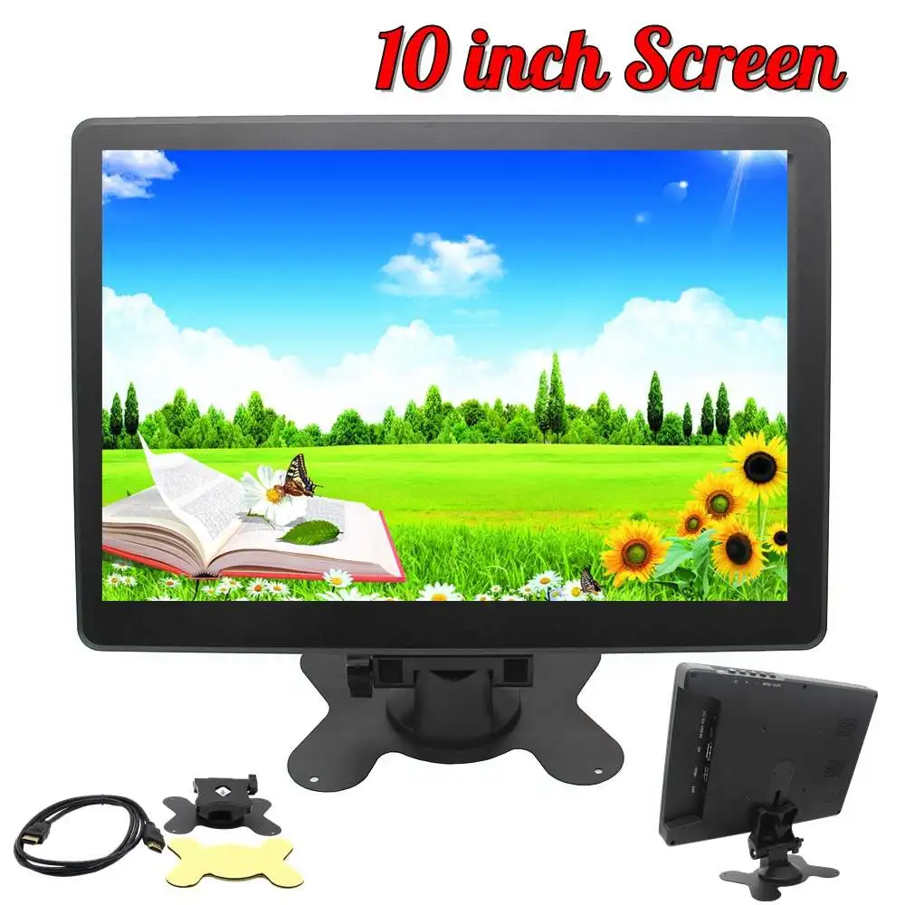 

10 inch HD 1080P Monitor 1920x1080 IPS Screen HDMI LCD Monitors Case for Raspberry Pi for PS3 4 for 360 One for Mac mini