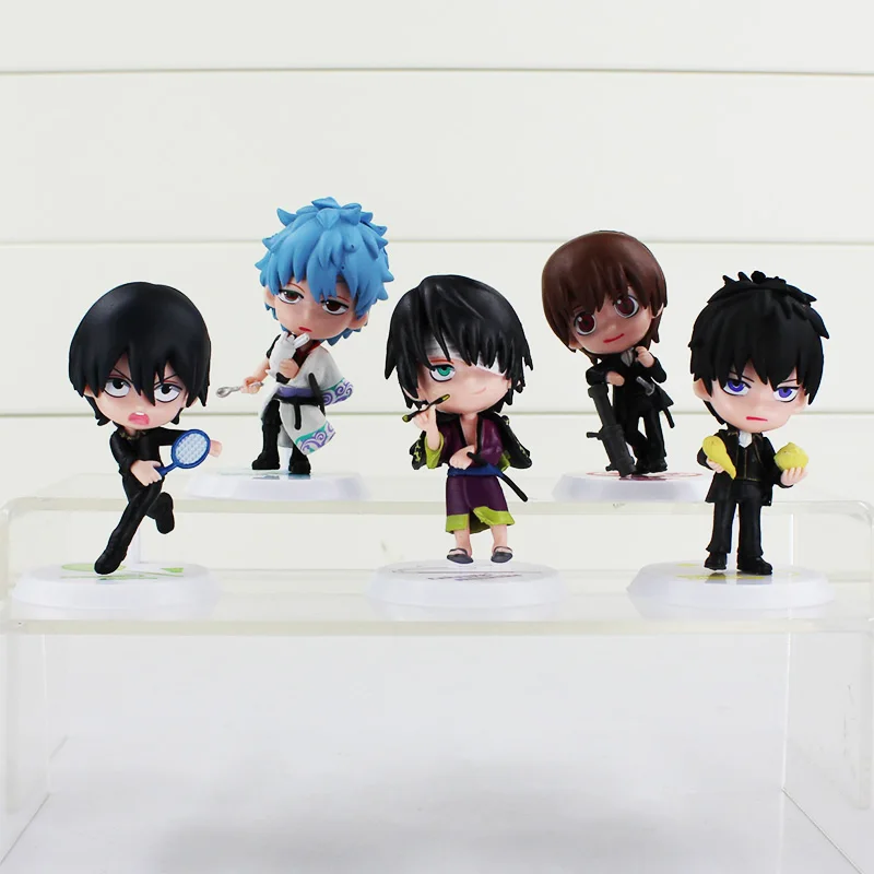 

Silver Soul Hot Gin Tama Action Figures Dolls PVC Cute Gintama Anime Collections Best Gifts Free Shipping 5pcs/set