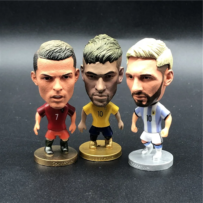 

3pcs Soccerwe 6.5 cm Height PVC Football Cartoon Star Doll Neymar Messi Ronaldo Figurine for Children Toy