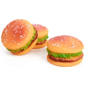 popular funny squeakers rubber toys pet dogs burger toy food grade silicone training playing chewing for.jpg