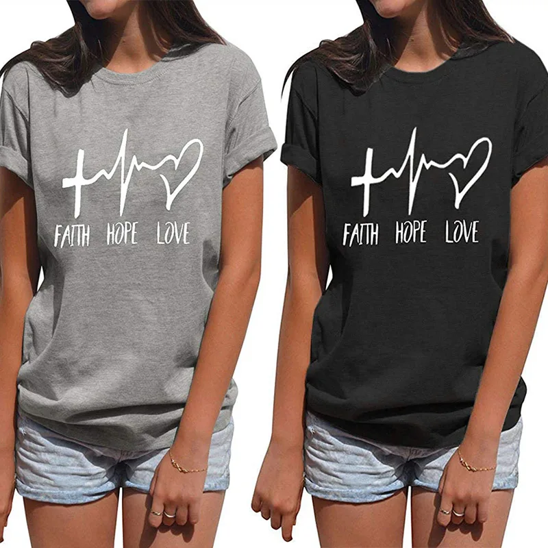 

T Shirt Hipster Plus Size Valentine Tops Short Sleeve Loose Print Woman Tshirt Top Women T-Shirt Casual Cotton