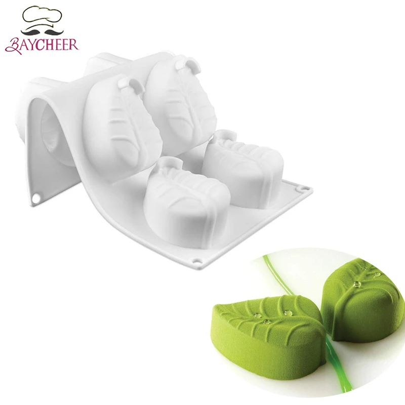 

BAYCHEER 3D Leaves Shaped Silicone Mould 6-holes Cakes Mousse Dessert Pastry Decorating Accessories Homemade Cake Baking Tools