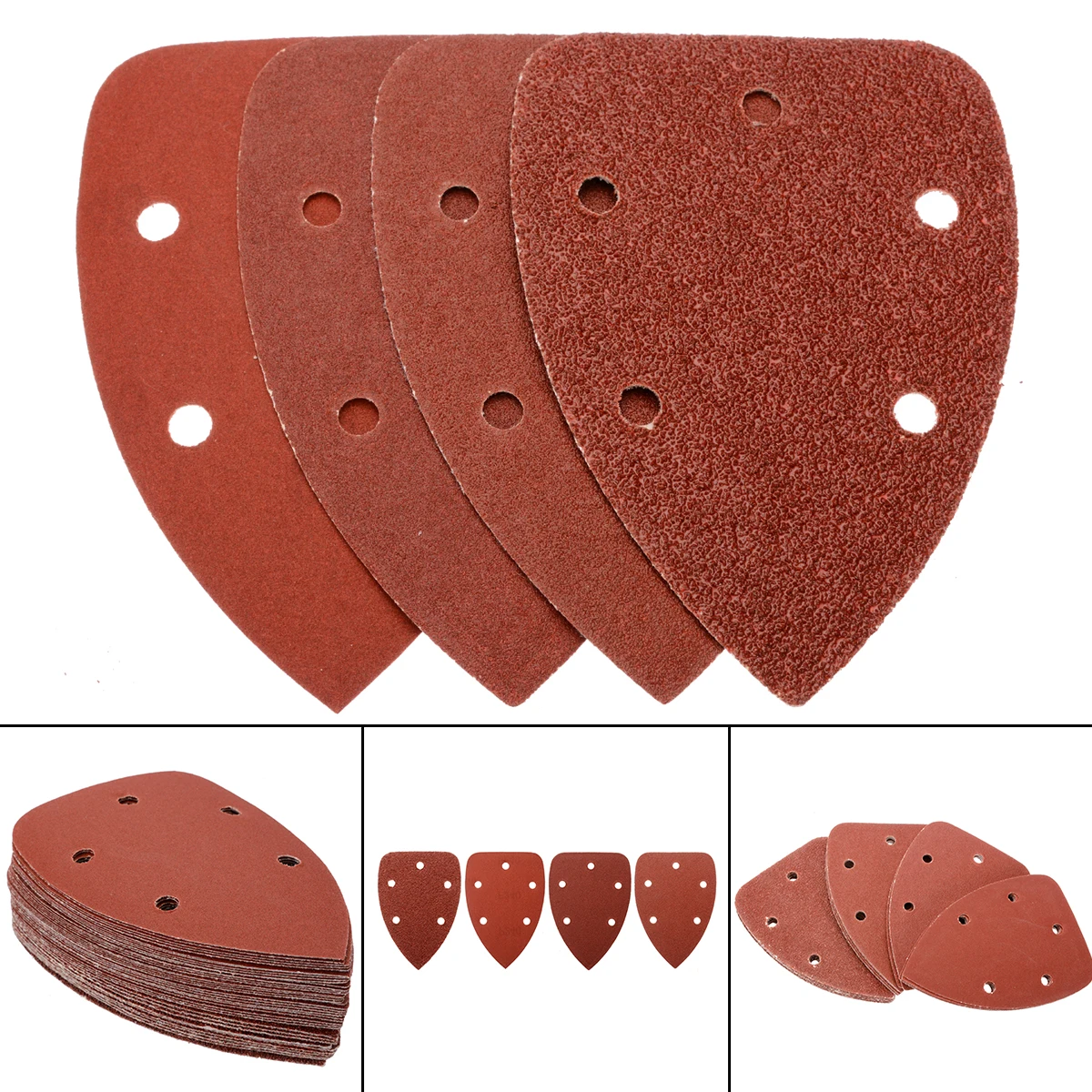 40pcs 100mm Sandpaper Disc Aluminium Oxide Mouse Sander Pads 40 80 120 240 Grit Polishing Tools
