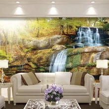 Пользовательские 3D печать DIY ткань и текстильные обои для фотообои пейзаж матовый шелк для гостиной лесной ручей природа хороший