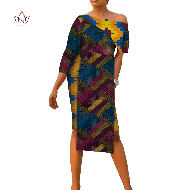 Модные летние африканские платья для женщин платья Базен Riche Воск Принт платья для вечеринок асимметричное платье с рукавами для девочек wy4451