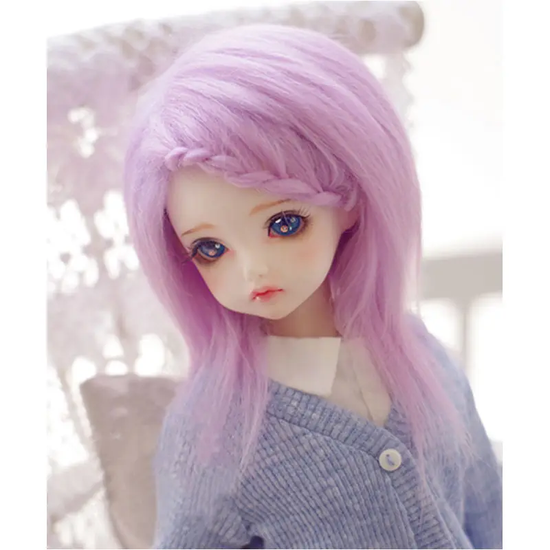 

[wamami] Lilac/Purple Long Wool Wig/Hair 1/8 Pukifee Ae Lati BJD Dollfie 14cm