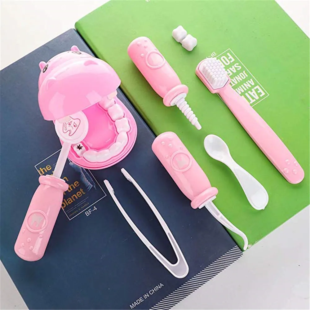 

Doctor Toys Pretend Play dentist toy set Kids Check Teeth Model Medical Kit Educational Role Simulation Learing dental Plush