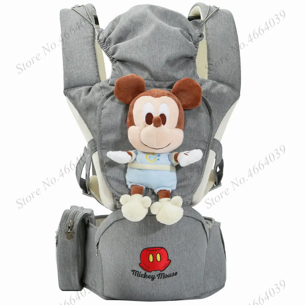 Disney Ergonomic Baby Carriers Backpacks 0-36 months Portable Baby Sling Wrap Infant Newborn kangaroo Carrying Belt for Mom Dad - Цвет: gray