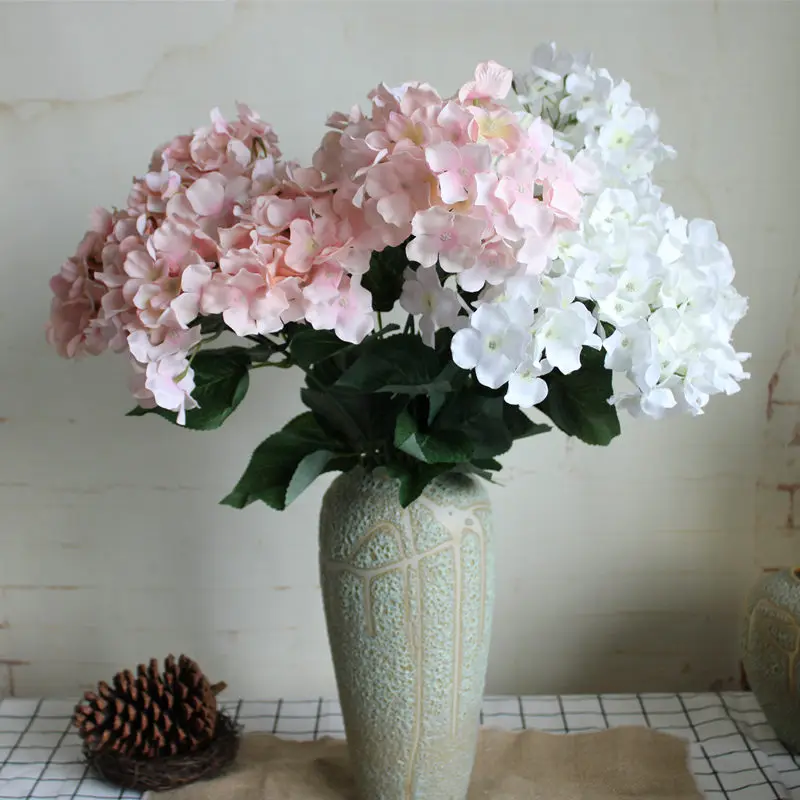 

Large Hydrangea bunch silk Artificial flowers for wedding party Xmas centerpiece decoration flores artificiales white hydrangea