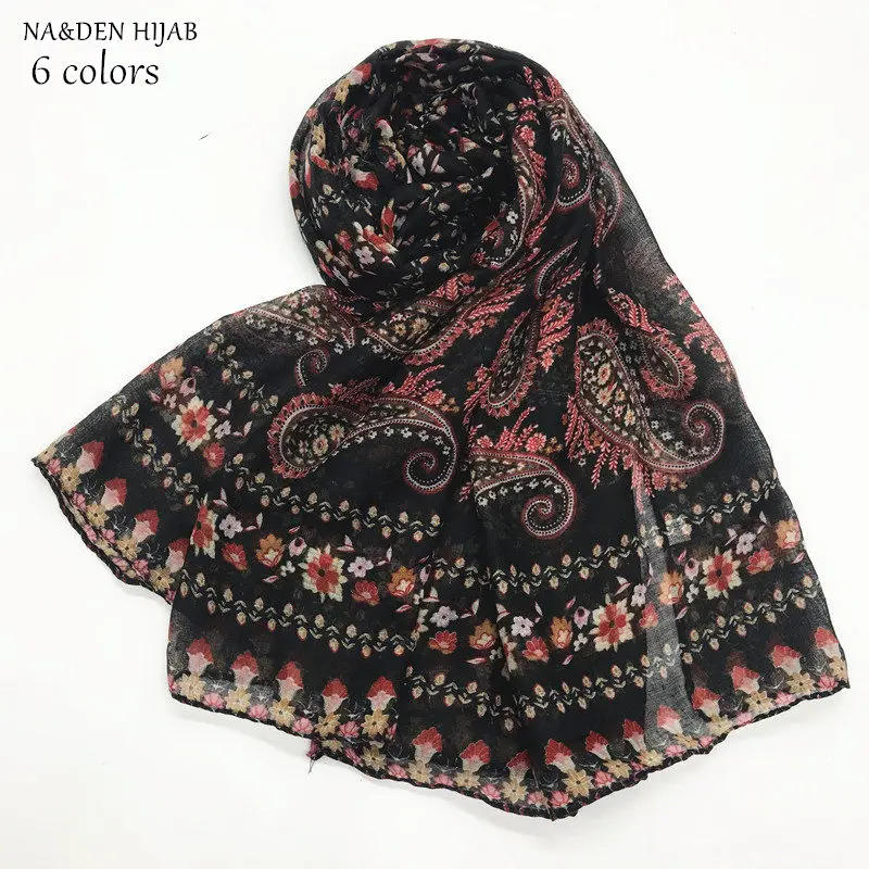 Buy New Paisely Flower Print Scarf Hijab