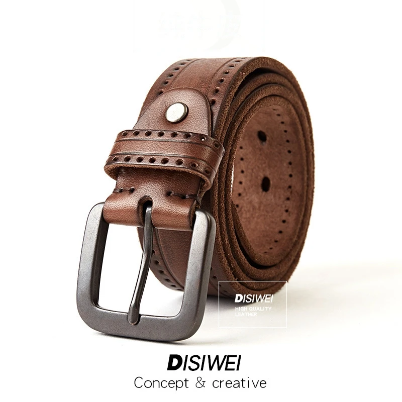 

New Fashion Wide Genuine Leather Belt Women Without Drilling Luxury Jeans Belts Female Top Quality Straps Hollow Ceinture Femme