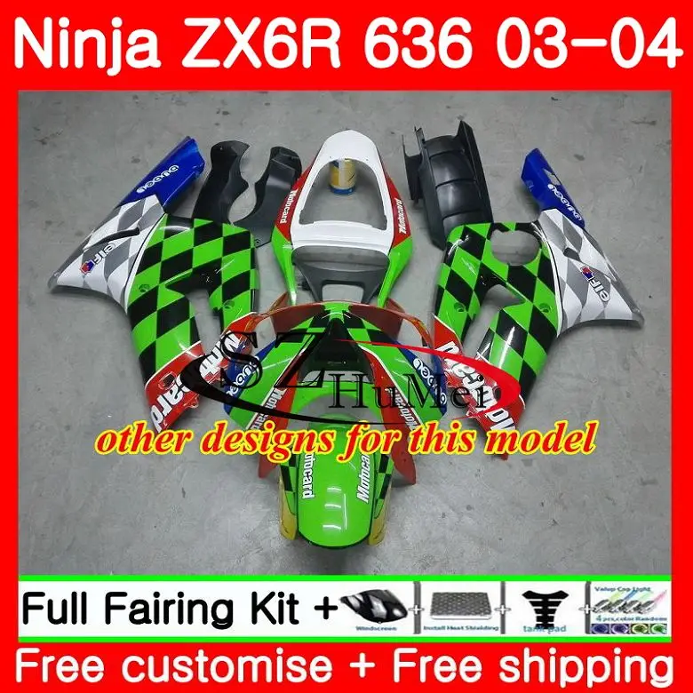 Черный и белый средства ухода за кожей для KAWASAKI NINJA ZX-6R 03-04 ZX-636 ZX600 ZX636 10SH4 ZX 636 600CC ZX6R 03 04 ZX 6R 2003 2004 обтекатели комплект