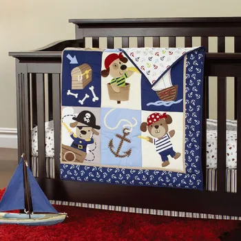 

4pcs quantity and woven technics nursery bedding set