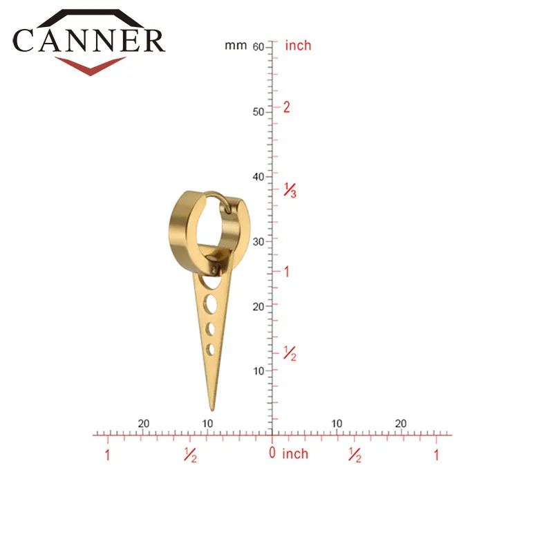 CANNER 1 шт. унисекс Мода хип-хоп титановая сталь серьги-кольца треугольные серьги в стиле панк-рок для мужчин и женщин TW