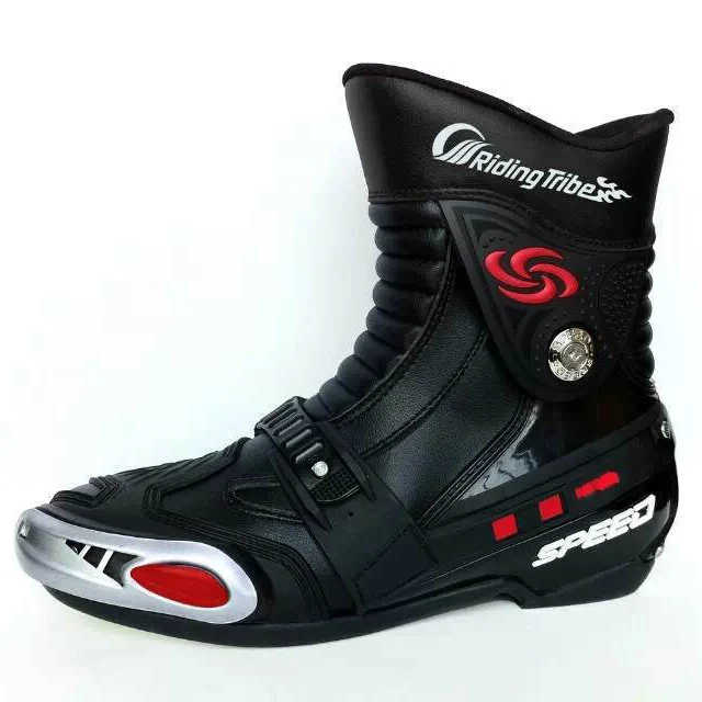 Новые стильные модные мотоциклетные ботинки для мотокросса A008, мужские ботинки для гонок, противоскользящая обувь для велоспорта, BPA08 - Цвет: Черный