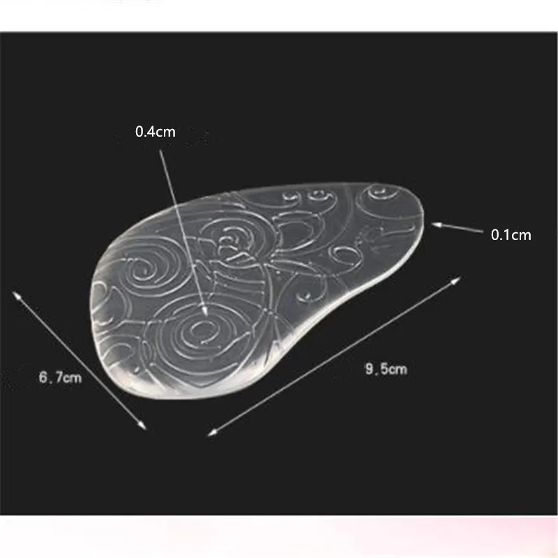 1 пара прозрачных силиконовых Стельки для передней части стопы, массажные Нескользящие высокие стельки для обуви, Удобные стельки толстые стельки