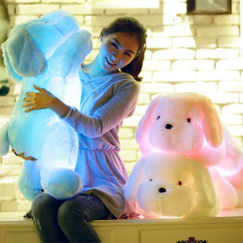 Kawaii kreatives Nachtlicht LED schöner Hund Stofftier und Plüschtiere Puppe bestes Geburtstags-Weihnachtsgeschenk für Kinder Kinder Freunde