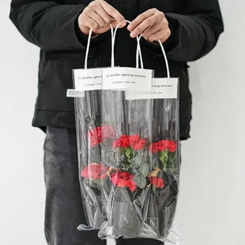 

New 5Pcs 3 size Rose Tote Bag Transparent Gift Bags Wedding Party Decoration Can Hang Hard Girlfriend Flower Boxes