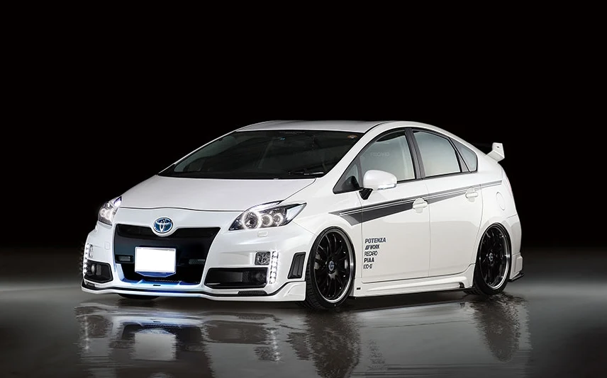 FRP боковая юбка для Toyota Prius ZVW30 RR-GT 08'. 05~ 11'. 11 TMK автомобильный тюнинг-пакет боковая юбка(Prefacelifted) обшивка кузова ZVW30 Racing