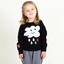 autumn winter long sleeved round neck cloud raindrops knitting novelty pullover sweaters girl boy children's clothing