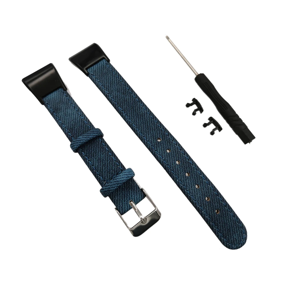 Ремешок джинсовый для смарт часов Huawei Band 3 Pro винтажный Повседневный сменный