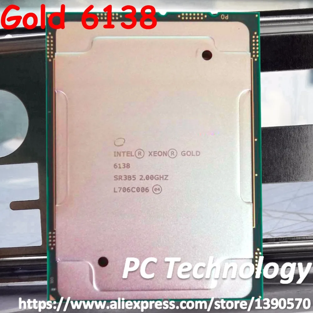 Intel Xeon Gold 6138 SR3B5 Gold6138 процессор 27,5 МБ Кэш 2,00 ГГц 20-ядер LGA3647 125 Вт масштабируемый Процессор