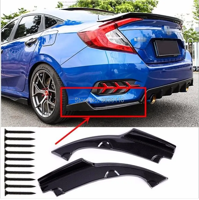 2Pcs Car Rear Bumper Lower Corner Valance Covers Splitter Spoilers