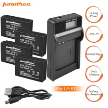 4Packs 7.2V 1800mAh AKKU LP-E12 LPE12 LP E12 Battery+1 USB Charger with LED for Canon EOS M10 M100 M2 100D Kiss X7 Rebel SL1 L15 аккумулятор canon lp e12