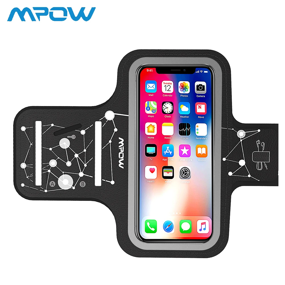 

Mpow Sports Running Armband Belt Gym Phone Bag Case Arm Band with Card Key Pockets for iPhone X 8 7 6 6s for Samsung S9 S8