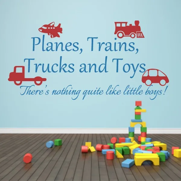 Playroom Decal Planes Trains Trucks And Toys Boy Wall Sticker Playroom Decal Planes Trains Trucks And Toys Boy Wall Sticker Baby Nursery Decor 113cm X57cm In Stickers From Home Garden