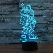 Creative Iron Man 3D Illusion LED Lights Super Hero Acrylic Led Mood Table Lamp Flash Toy Colorful Gradient Kids Gift IY803334
