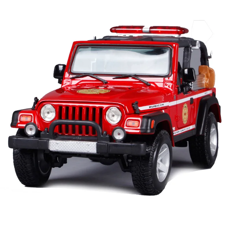 Maisto 1:18 jeep wrangler rubicon красно желтый автомобиль литой большой литье под давлением