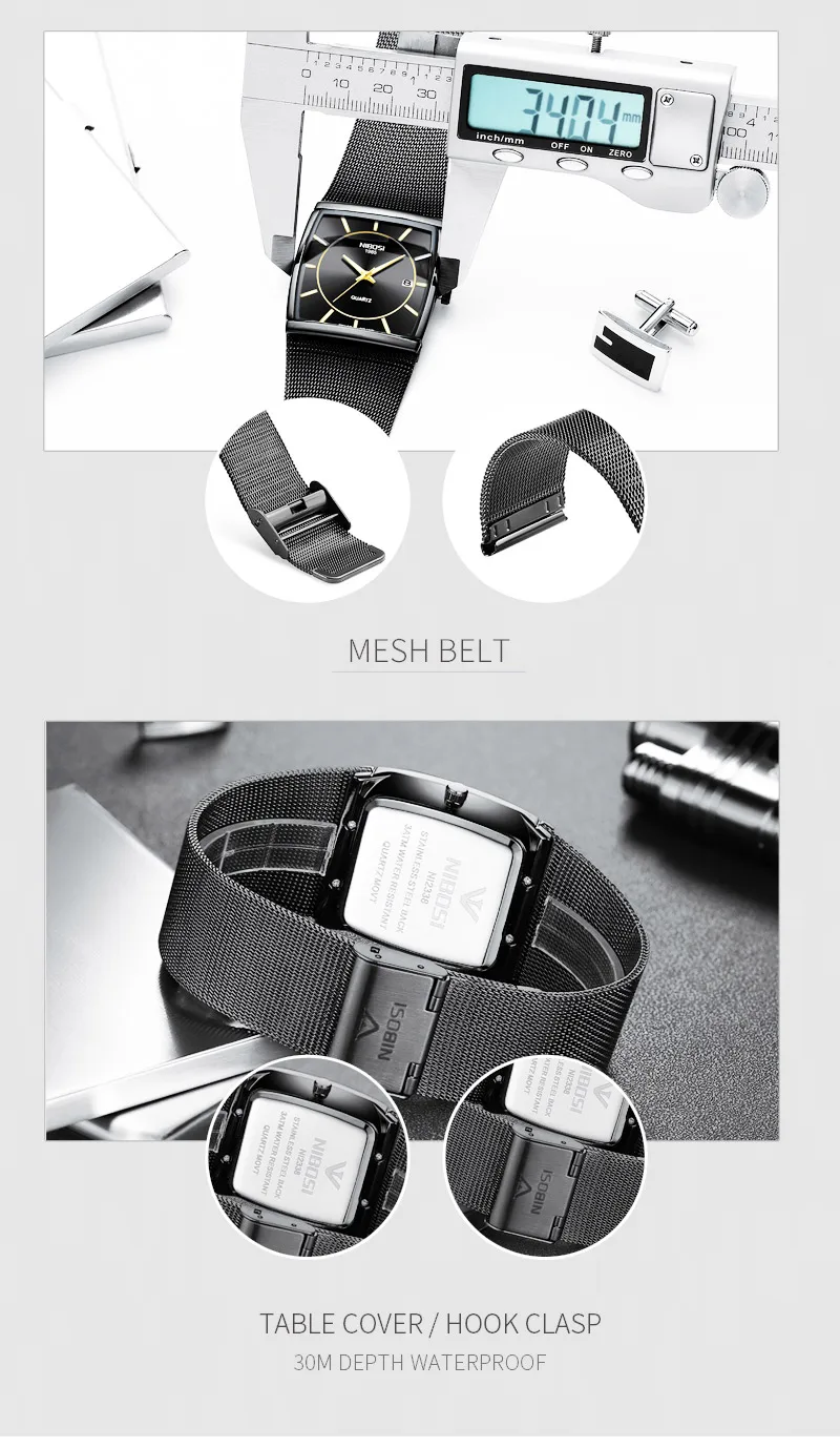 NIBOSI, мужские Кварцевые спортивные часы, Модный Топ бренд, стальной ремешок, креативные водонепроницаемые наручные часы, мужские часы, Relogio Masculino