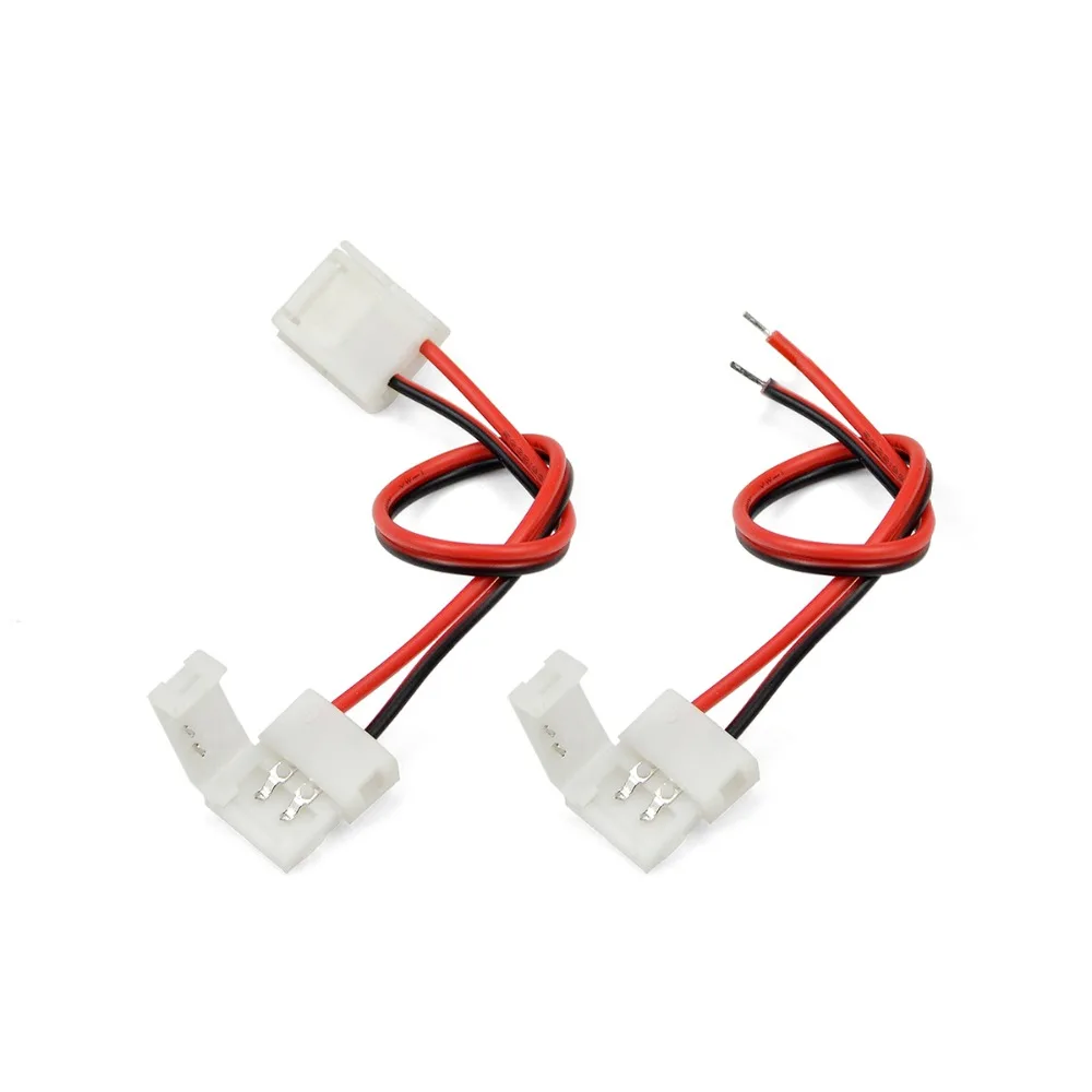 

5PCS LED Strip Lights Connector With Wire Cable 5050 2pin 10mm; 2835 3528 2pin 8mm Single/ double Connector Optional Free solder