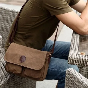 

Vintage Men's Canvas Crossbody Shoulder Messenger Bag School Book Bags Satchel Crossbody bags Male Messenger Bag