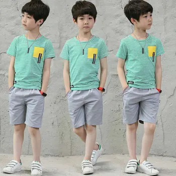 

Summer Boys Clothes New Casual Children Clothing Sets Short Sleeve T Shirt +Short Pants Kids Suit For Boys 3 4 6 8 10 12 Years