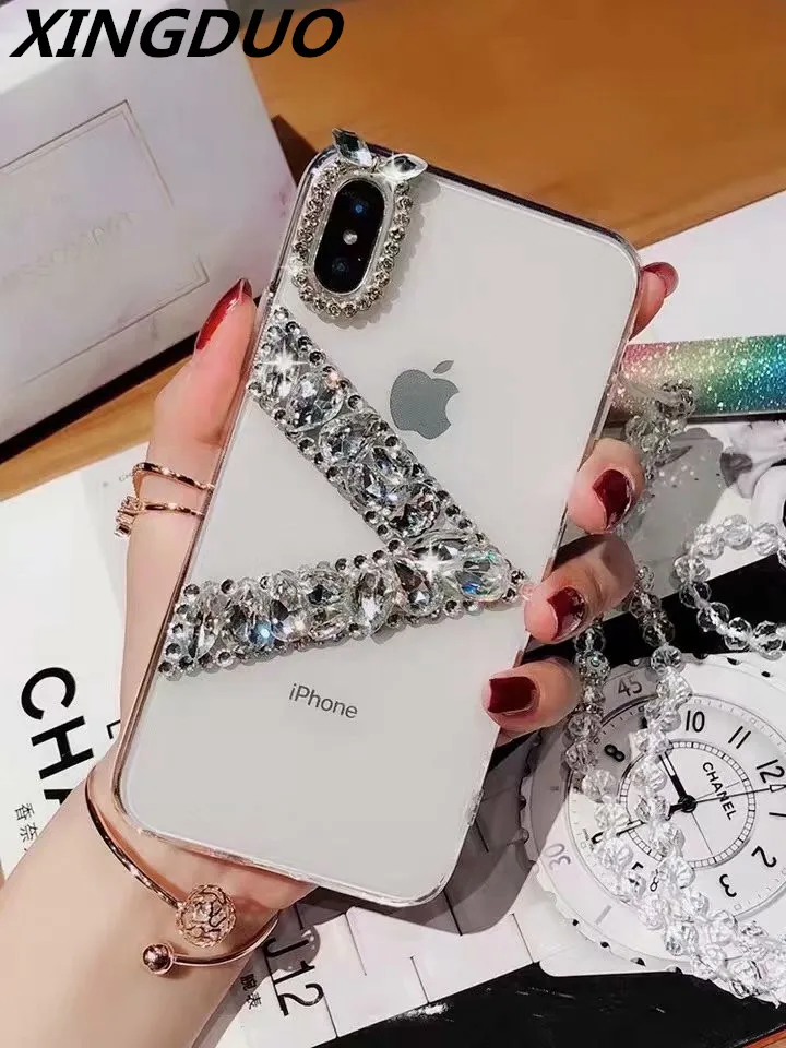 XINGDUO Lovebay Case For IPhone 6 6s 7 8 Plus Crystal Diamond Grain White Transparent Iphone X XS Max XR Soft TPU Shell |