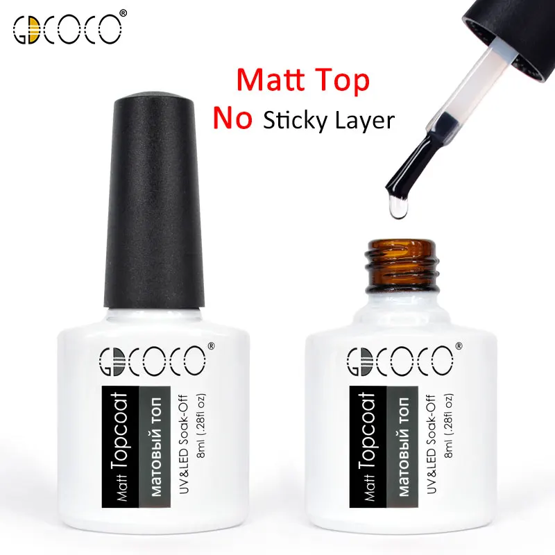 

GDCOCO long lasting 8ml soak off led uv coat color base coat salon use no wip matte topcoat nail gel polish