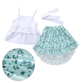 

0-4T Baby Girl Clothes Set Baby Costume Newborn Girl Floral Print Vest Tops Mini Tutu Skirt Dress Headband Outfits