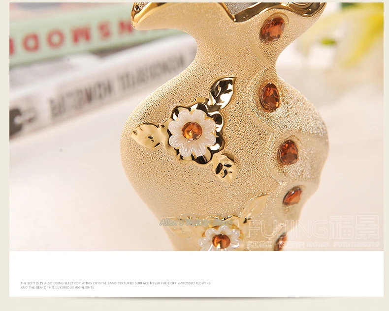 Камея enchase ваза позолоченный цветок держатель смола керамическая ваза для цветов декоративные вазы золотые свадебные украшения покрытая металлом ваза