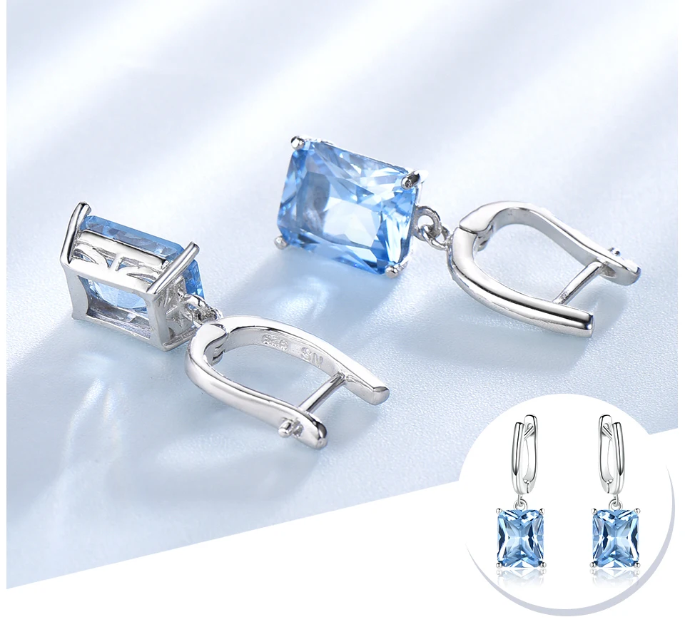 UMCHO Nano Sky Blue Topaz 925 sterling silver earring for women EUJ094B-1-pc (4)