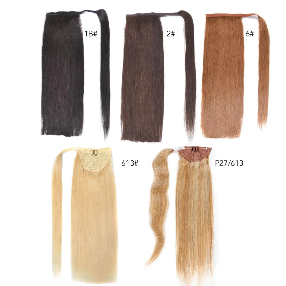 

Real Beauty Brazilian Remy Ponytail Wrap Around Horsetail 100% Straight Human Hair Ponytail 60/100/120g Hairpieces