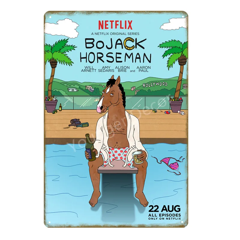 Where's BoJack Horseman металлический плакат классический ТВ мультфильм ретро оловянные знаки для дома для бара, клуба, магазина Декоративный Настенный декор YD047 - Цвет: YD1066D