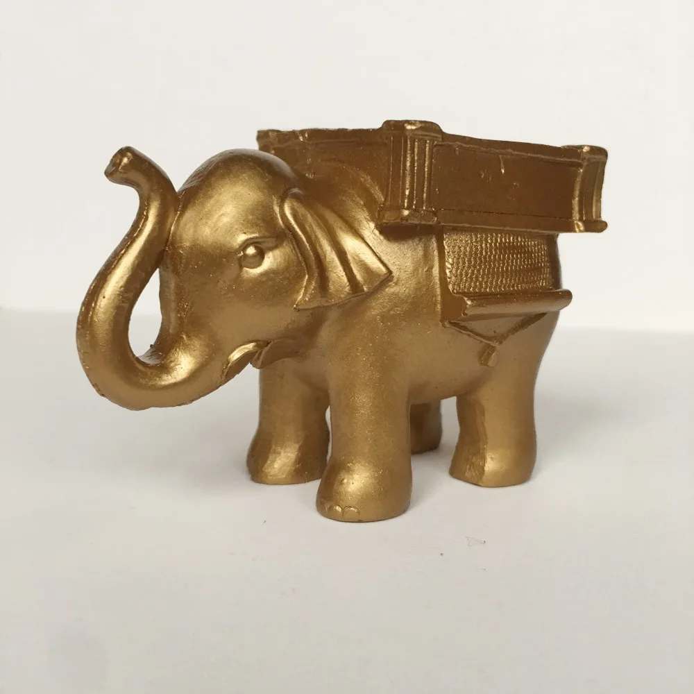 Free Shipping 50pcs lot Resin Lucky Golden Elephant Candle holder gold